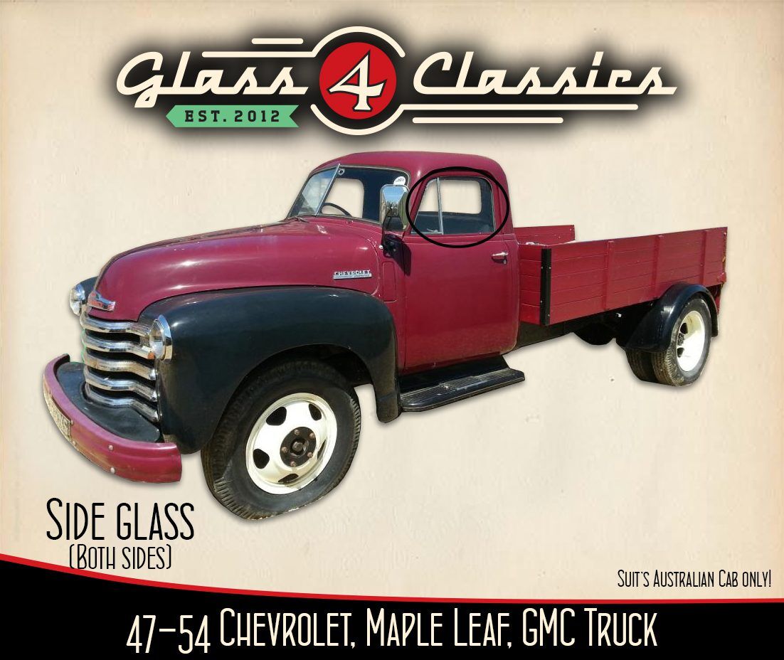 Classic 1954 Chevy & GMC Pickup Glass Kit: Clear Windshield, Vent & Back Window By Auto City Classic