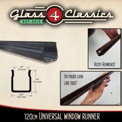 Universal Replacement Window Runner Bottom Channel | 48" 120cm long | Glass 4 Classics