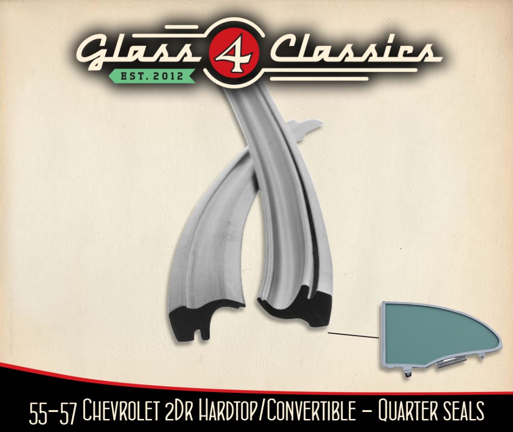 SOFFSEAL Cloth Covered Quarter Glass Window Rubber Seals For 1955-1957 Chevy – Part 1212
