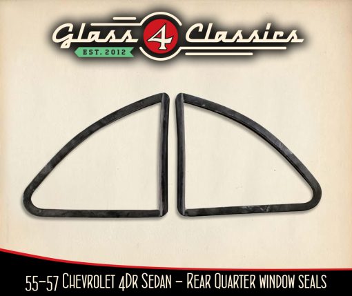 55-57 Chevrolet 4Dr Sedan | Rear Quarter Window Rubber | Glass 4 Classics