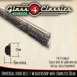 Weatherstrip / Door Belt with stainless edge - Flexible 2.4m
