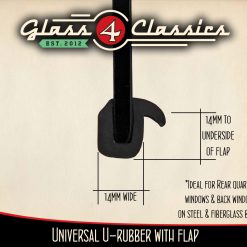U channel rubber, universal for rear quarter & back windows